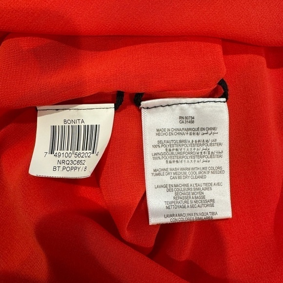 BCBGMaxAzria Poppy Bonita Pleated Chiffon Side Zip Skirt (Size 8) - Picture 6 of 6